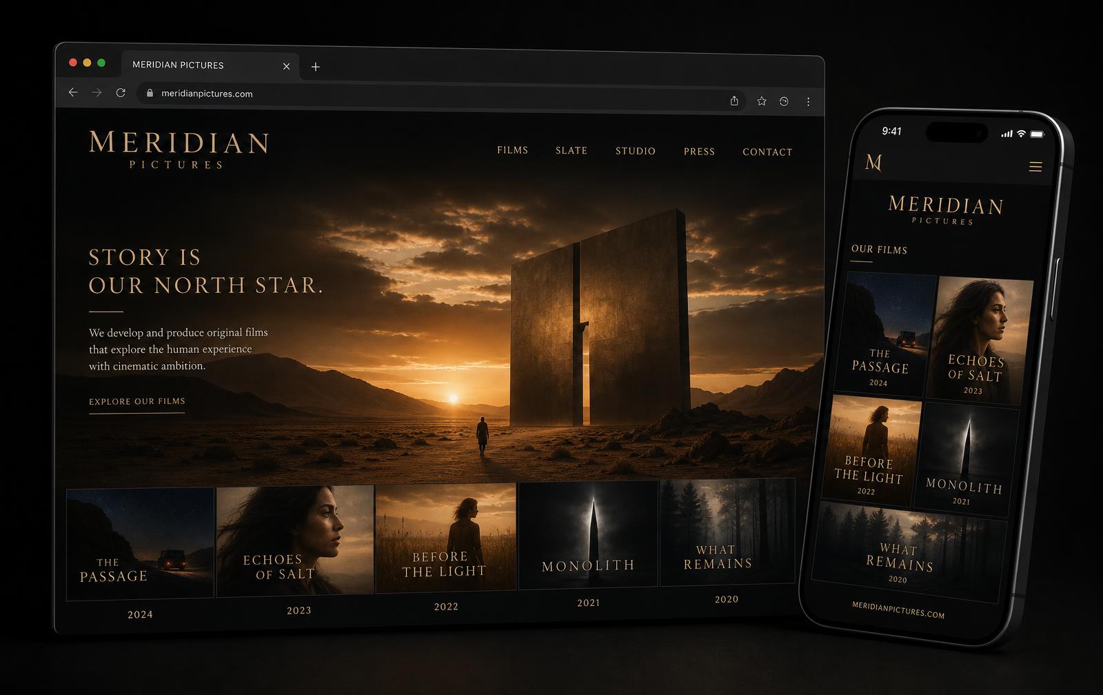 Meridian Pictures website concept