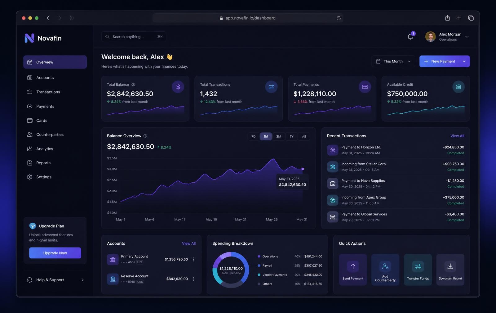 Novafin website concept