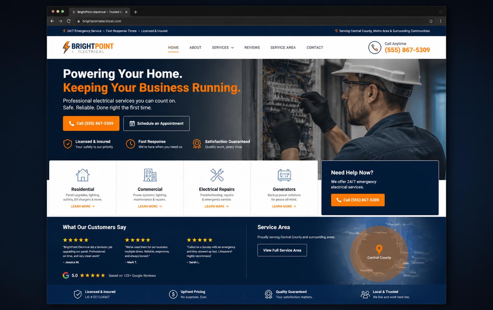 BrightPoint Electrical website concept